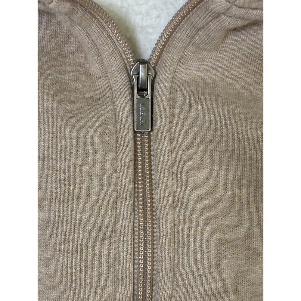 LL Bean Men's Beige‎ Fleece Lined Zip Up Jacket Comfort Warm Size LG - Picture 4 of 8